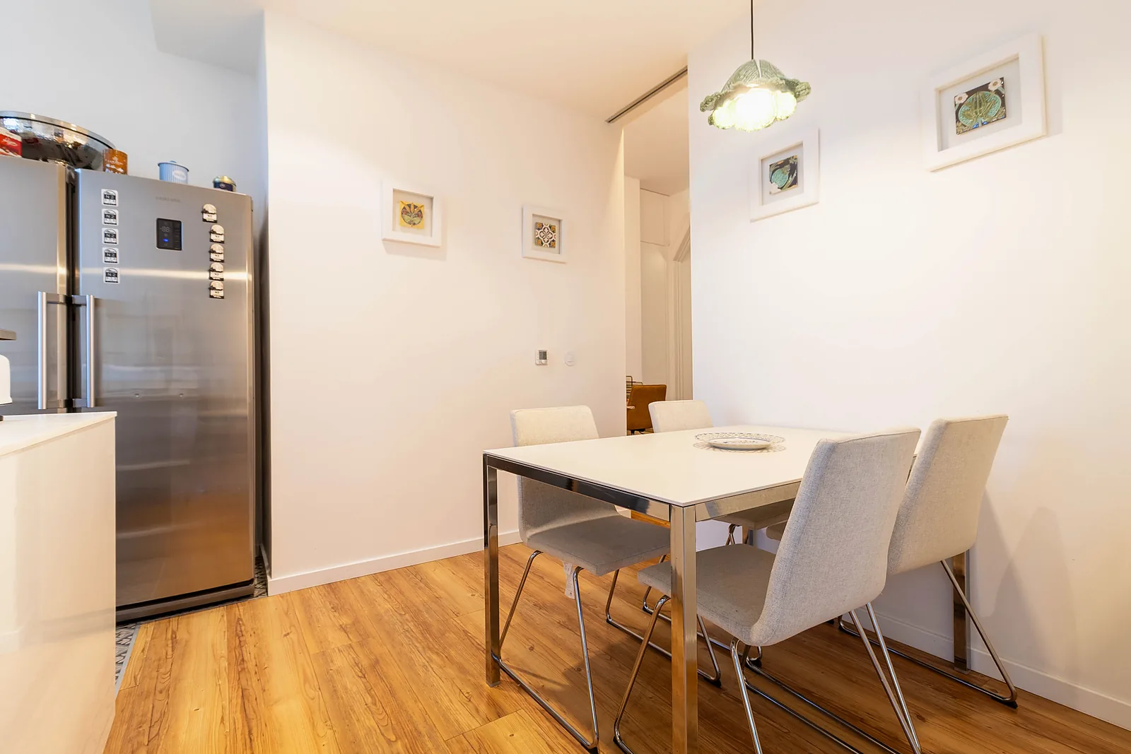 Dining table in the shared kitchen